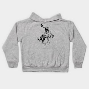 Western Era - Cowboy on Horseback 11 Kids Hoodie